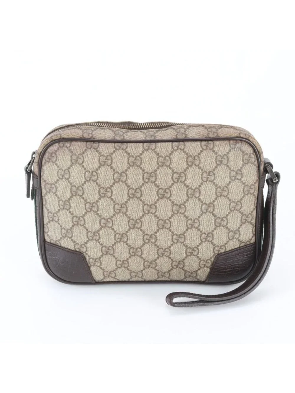 Gucci GG Split Sherry Line Leather Clutch Pouch Business